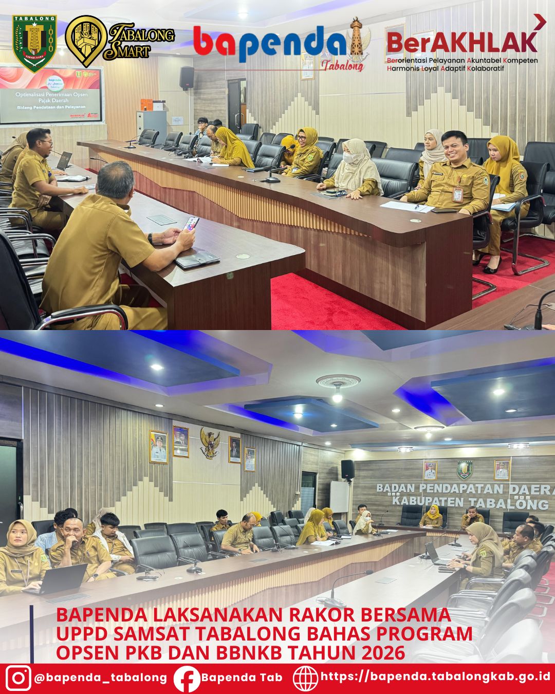 Bapenda Laksanakan Rakor Bersama UPPD Samsat Tabalong Bahas Program Opsen PKB dan BBNKB Tahun 2026
